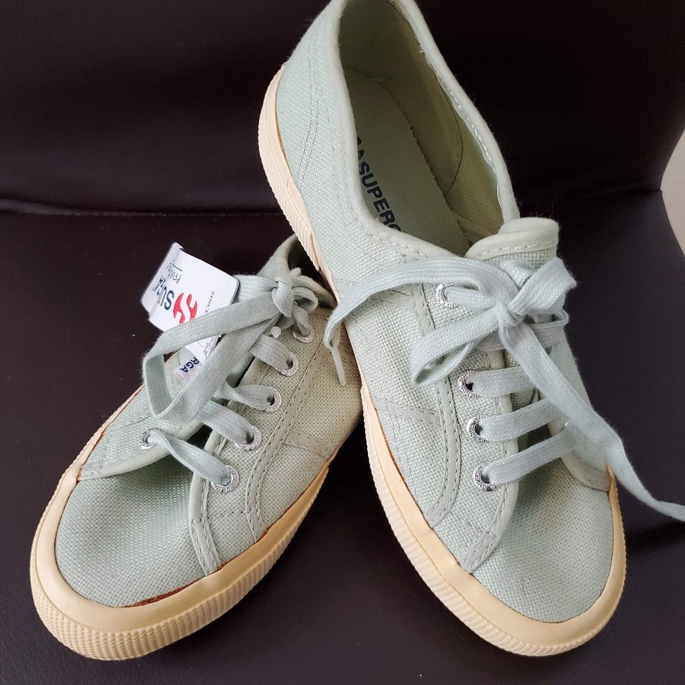 NWT SUPERGA Mint Green Classic Sneakers